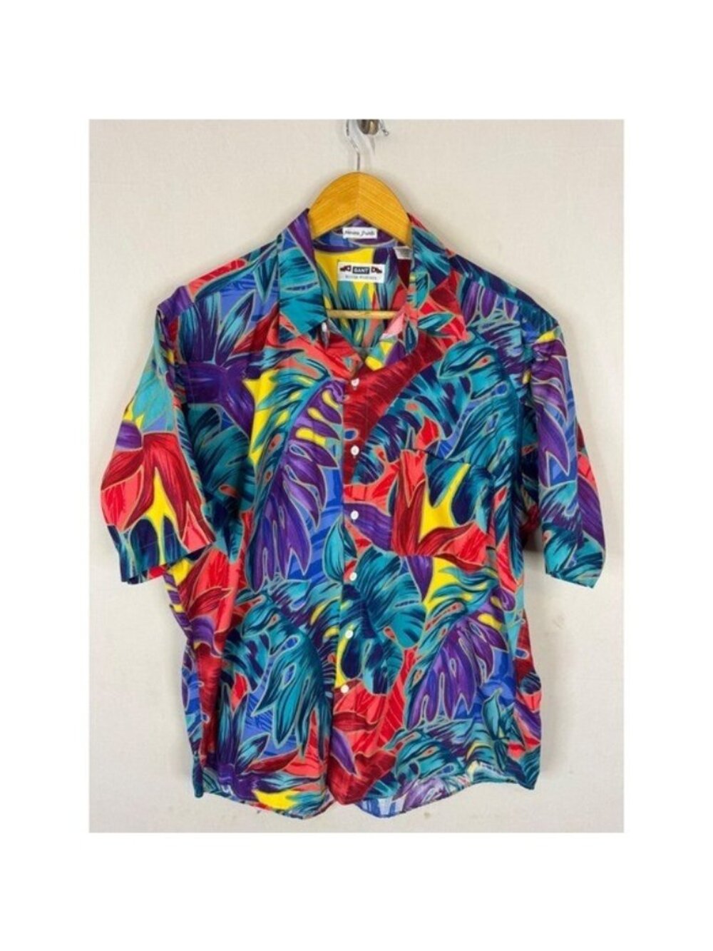 Gant Rough Weather Marina Prints Mens Large Tropical Leaf Button Down Shirt